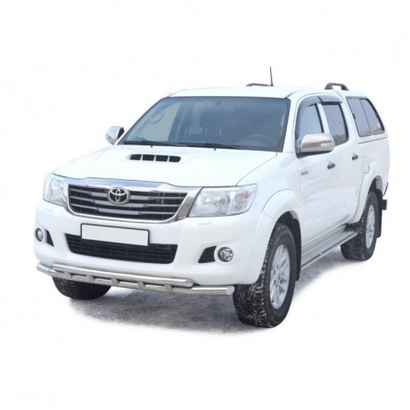 Защита переднего бампера «Труба двойная» )d63,5) для Toyota Hilux pickup (2011-2015)(Окрашенное) купить недорого с доставкой в Ишим