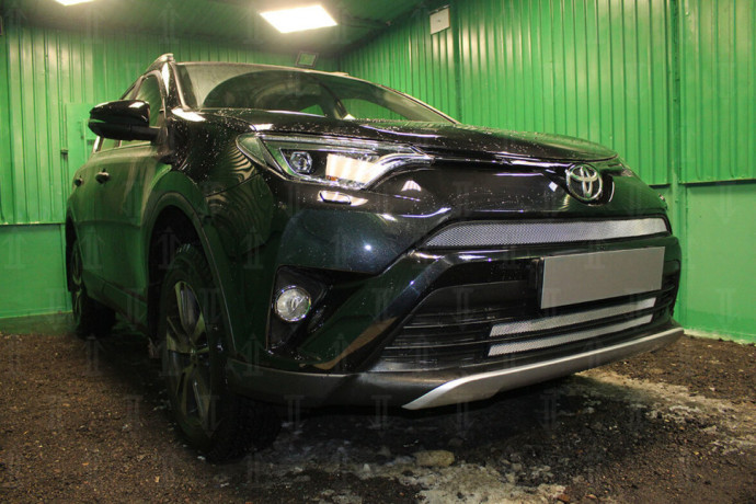 Защита радиатора "Standart" Toyota RAV4 (2015-2019) низ, хром купить недорого с доставкой в Ишим
