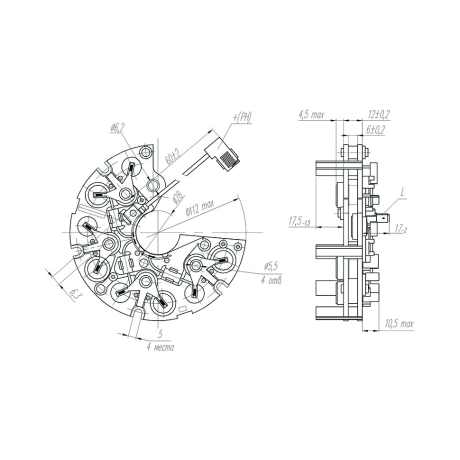 Диодный мост БВО 3-105-06 для B@3 21214, 2123 Chevrolet Niv@, на ген-ры Г9402.3701-01, Г9412.3701-01, пр-во АО Орбита купить недорого с доставкой в Ишим