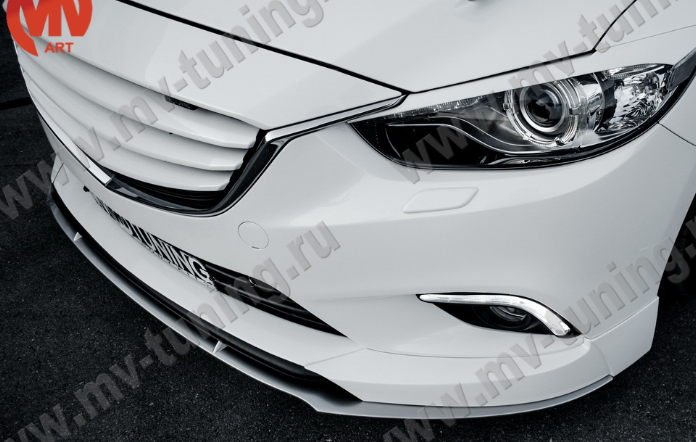 Сплиттер переднего бампера под клыки № 1 "SkyActivSport" для Mazda 6 (2013-н.в.) купить недорого с доставкой в Ишим