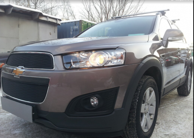 Защита радиатора "Standart" Chevrolet Captiva рестайлинг (2013-2015) чёрная купить недорого с доставкой в Ишим