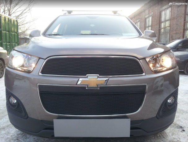 Защита радиатора "Standart" Chevrolet Captiva рестайлинг (2013-2015) чёрная купить недорого с доставкой в Ишим