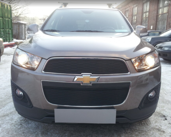 Защита радиатора "Standart" Chevrolet Captiva рестайлинг (2013-2015) чёрная купить недорого с доставкой в Ишим