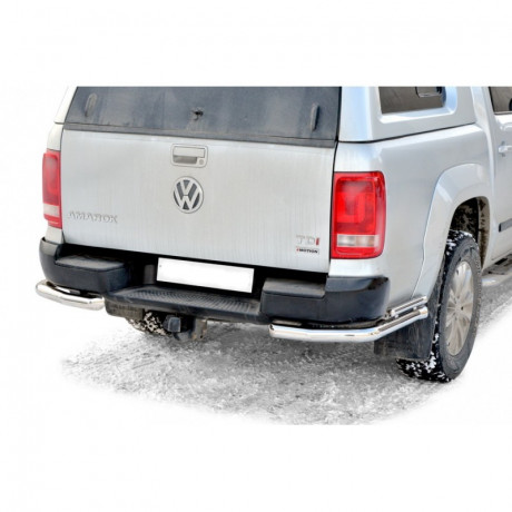 Защита заднего бампера «Уголки двойные» (d63,5) для Volkswagen Amarok (2010-2016)(Окрашенное) купить недорого с доставкой в Ишим