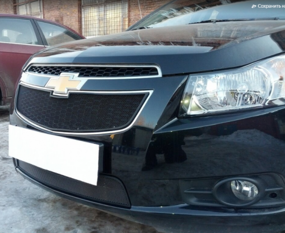 Защита радиатора "Standart" Chevrolet Cruze (2008-2013) верх, чёрная купить недорого с доставкой в Ишим