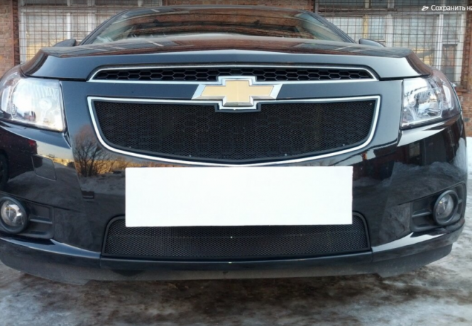 Защита радиатора "Standart" Chevrolet Cruze (2008-2013) верх, чёрная купить недорого с доставкой в Ишим