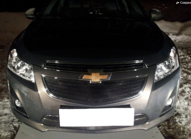 Защита радиатора "Standart" Chevrolet Cruze (2012-2015) верх, чёрная купить недорого с доставкой в Ишим