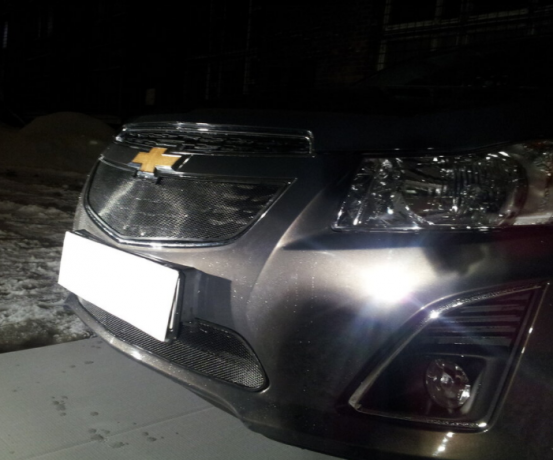 Защита радиатора "Standart" Chevrolet Cruze (2012-2015) верх, чёрная купить недорого с доставкой в Ишим