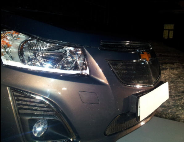 Защита радиатора "Standart" Chevrolet Cruze (2012-2015) верх, чёрная купить недорого с доставкой в Ишим