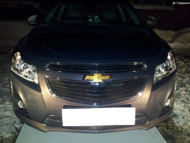 Защита радиатора "Standart" Chevrolet Cruze (2012-2015) верх, чёрная купить недорого с доставкой в Ишим