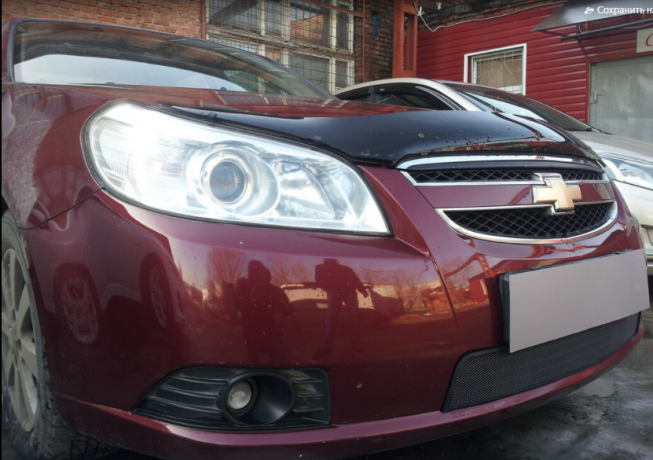 Защита радиатора "Standart" Chevrolet Epica (2006-2013) чёрная купить недорого с доставкой в Ишим