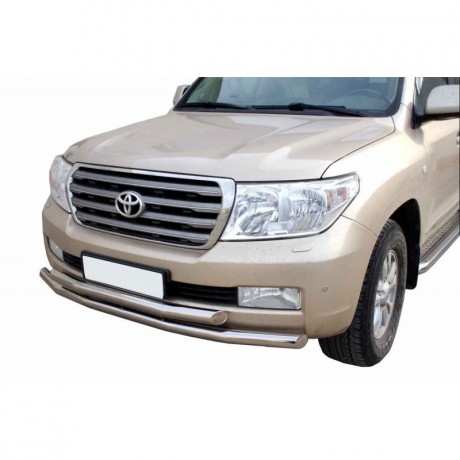 Защита переднего бампера «Труба двойная» (d63,5) для Toyota Land Cruiser 200 (2007-2011)(Окрашенное) купить недорого с доставкой в Ишим