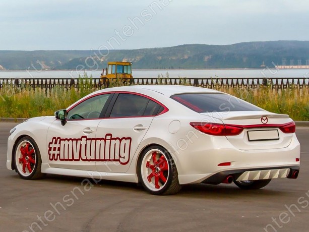 Диффузор заднего бампера var №4 (с килями) для Mazda 6 (2013 - н.в.) купить недорого с доставкой в Ишим