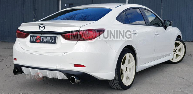 Диффузор заднего бампера var №4 (с килями) для Mazda 6 (2013 - н.в.) купить недорого с доставкой в Ишим