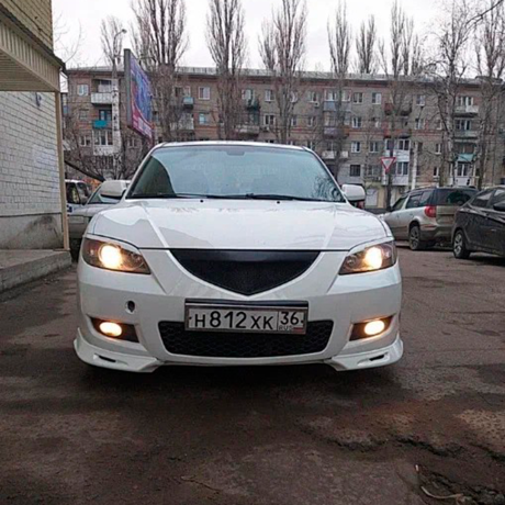 Накладки (клыки) на передний бампер Mazda 3 седан (2003-2009) глянец купить недорого с доставкой в Ишим