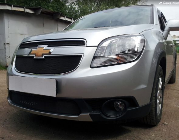 Защита радиатора "Standart" Chevrolet Orlando (2009-2015) верх, чёрная купить недорого с доставкой в Ишим