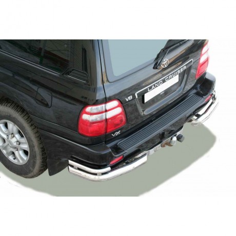 Защита заднего бампера «Уголки двойные» (d76) для Toyota Land Cruiser 100 (1998-2007)(Окрашенное) купить недорого с доставкой в Ишим