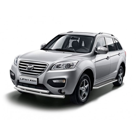 Защита переднего бампера двойная d63/51мм (НПС) Lifan X60 (2012-2016 г.в.) купить недорого с доставкой в Ишим