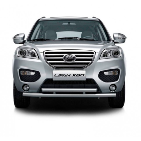 Защита переднего бампера двойная d63/51мм (НПС) Lifan X60 (2012-2016 г.в.) купить недорого с доставкой в Ишим