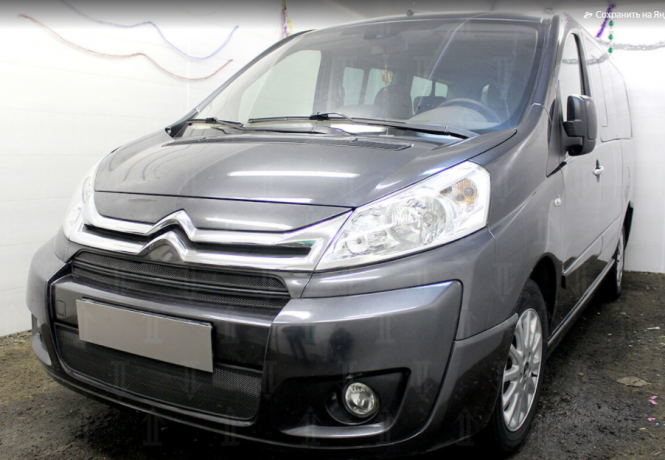 Защита радиатора "Standart" Citroen Jumpy рестайлинг (2012-2017) верх, чёрная купить недорого с доставкой в Ишим