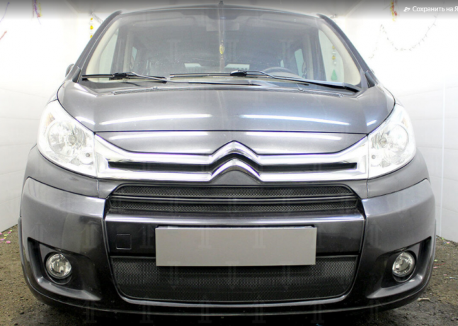 Защита радиатора "Standart" Citroen Jumpy рестайлинг (2012-2017) верх, чёрная купить недорого с доставкой в Ишим
