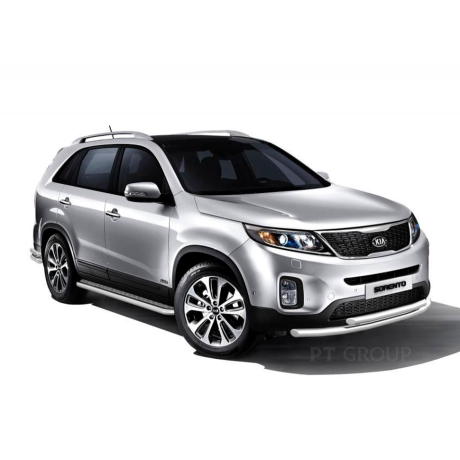 Защита переднего бампера двойная d63/51мм (НПС) KIA Sorento (2014-2020 г.в.) купить недорого с доставкой в Ишим