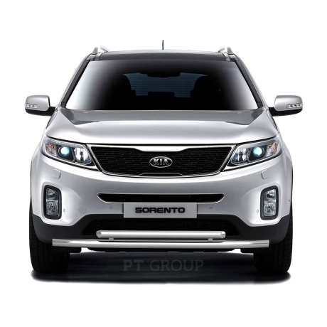 Защита переднего бампера двойная d63/51мм (НПС) KIA Sorento (2014-2020 г.в.) купить недорого с доставкой в Ишим