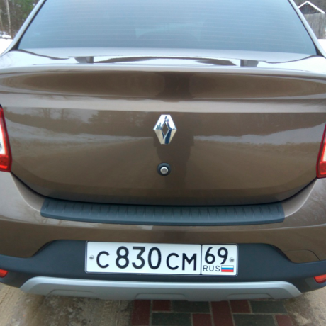 Защитная накладка на задний бампер Renault Logan (2004-2022 г.в.) купить недорого с доставкой в Ишим
