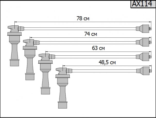 Провода высоковольтные для Hyundai Trajet, Santa Fe, Sonata, Sonata IV; Mitsubishi Lancer, Galant (27501-38B00) купить недорого с доставкой в Ишим