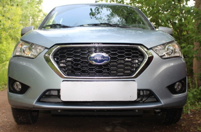 Защита радиатора "Standart" Datsun mi-Do (2015-н.в.) чёрная купить недорого с доставкой в Ишим
