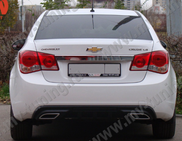 Диффузор заднего бампера var №2 (текстурный пластик) для Chevrolet Cruze (2008-2012) купить недорого с доставкой в Ишим
