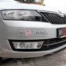 Спойлер переднего бампера (текстурный пластик) для Skoda Rapid (2012-н.в.) купить недорого с доставкой в Ишим