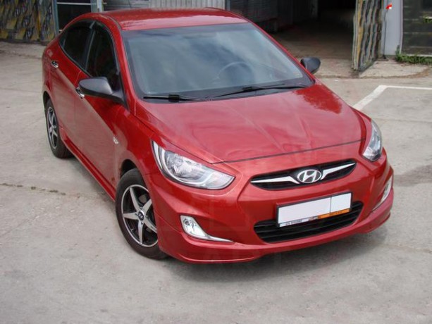 Накладки на фары (реснички) var №2 для Hyundai Solaris (2010-2013) купить недорого с доставкой в Ишим