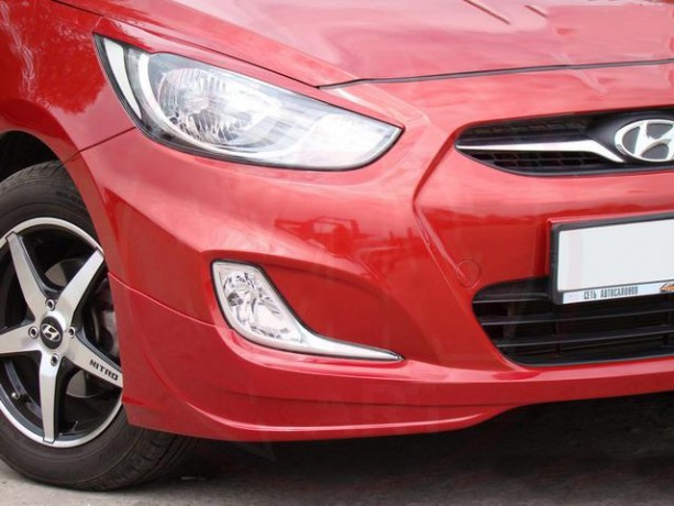 Накладки на фары (реснички) var №2 для Hyundai Solaris (2010-2013) купить недорого с доставкой в Ишим