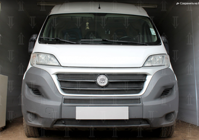 Защита радиатора "Standart" Fiat Ducato (2014-н.в.) чёрная купить недорого с доставкой в Ишим