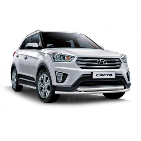 Защита переднего бампера двойная d63/63мм (НПС) HYUNDAI Creta (2016-н.в.) купить недорого с доставкой в Ишим