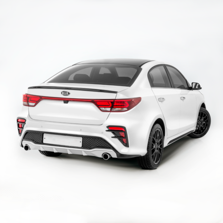 Бампер задний "Kudos" под раздвоенный глушитель для Kia Rio (2017-2020) купить недорого с доставкой в Ишим