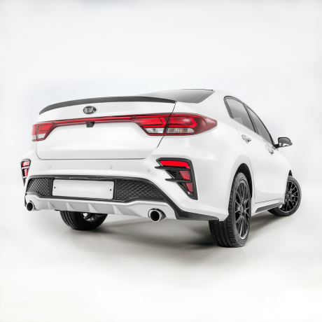 Бампер задний "Kudos" под раздвоенный глушитель для Kia Rio (2017-2020) купить недорого с доставкой в Ишим