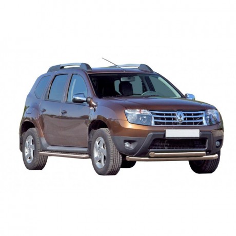 Защита переднего бампера «Труба двойная» (d63,5) для Renault Duster (2011-2015)(Окрашенное) купить недорого с доставкой в Ишим