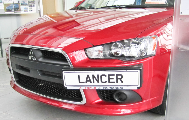 Рамка под номер на передний бампер (текстурный пластик) для Mitsubishi Lancer X (2010-2016) купить недорого с доставкой в Ишим