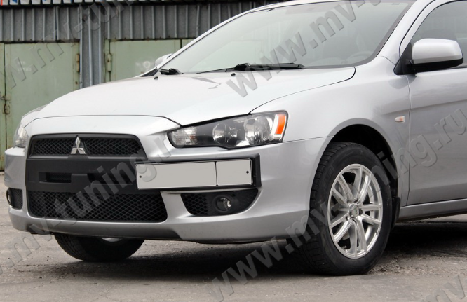 Воздуховоды радиатора в передний бампер (Цельные) var №2 для Mitsubishi Lancer X (2007-2010) купить недорого с доставкой в Ишим