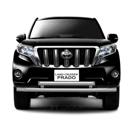 Защита переднего бампера двойная d63/63мм (НПС) Toyota Land Cruiser Prado 150 (2013-2016 г.в.) купить недорого с доставкой в Ишим