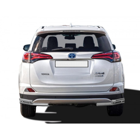 Защита заднего бампера «Уголки двойные» (d51/40) для Toyota RAV4 рестайлинг, (2015-н.в.)(Нерж. Сталь) купить недорого с доставкой в Ишим
