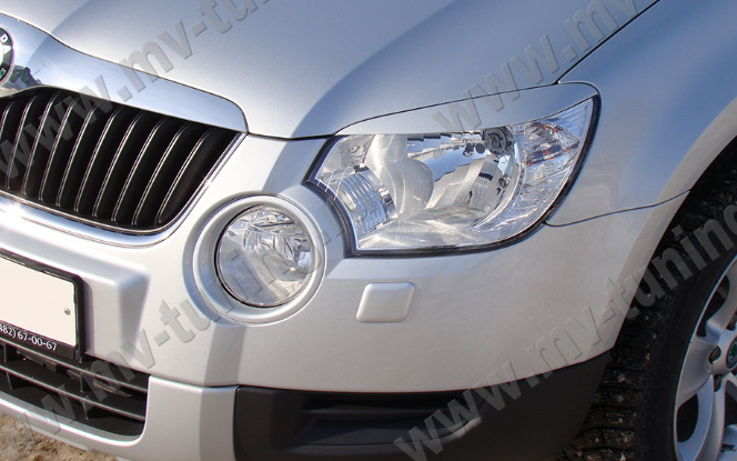 Накладки на фары (реснички) для Skoda Yeti (2009-2012) купить недорого с доставкой в Ишим