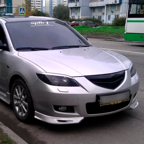 Накладки на фары (реснички) Короткие Mazda 3, седан (2003-2009) купить недорого с доставкой в Ишим