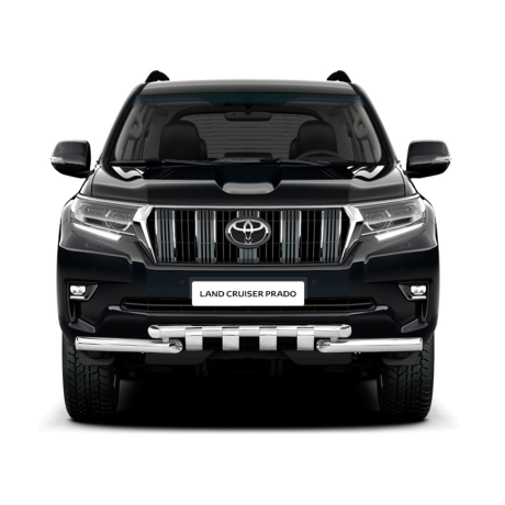 Защита переднего бампера двойная с зубьями d63/63мм (НПС) TOYOTA LAND CRUISER PRADO 150 (2017-н.в.) купить недорого с доставкой в Ишим