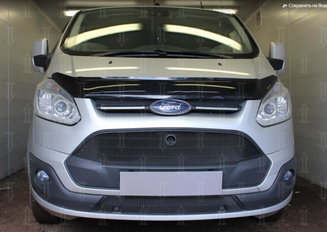 Защита радиатора "Standart" Ford Tourneo Custom I (2012-2018) верх, чёрная купить недорого с доставкой в Ишим