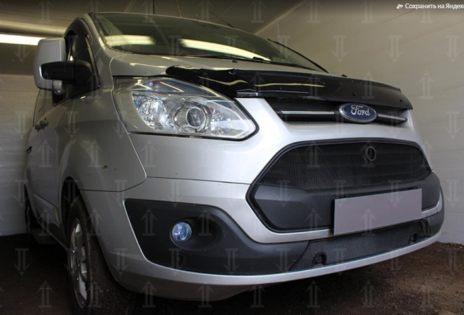 Защита радиатора "Standart" Ford Tourneo Custom I (2012-2018) верх, чёрная купить недорого с доставкой в Ишим