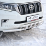 Защита переднего бампера двойная с пластинами d63/63мм (НПС) TOYOTA LAND CRUISER PRADO 150 (2017-н.в.) купить недорого с доставкой в Ишим