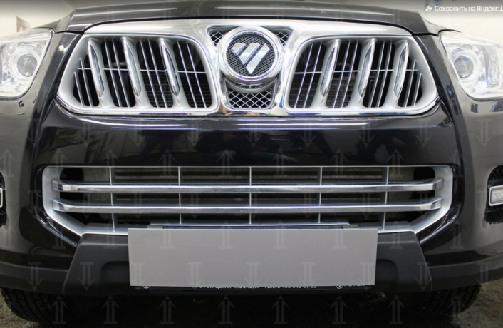 Защита радиатора "Standart" Foton Sauvana (2014-н.в.) верх, чёрная купить недорого с доставкой в Ишим
